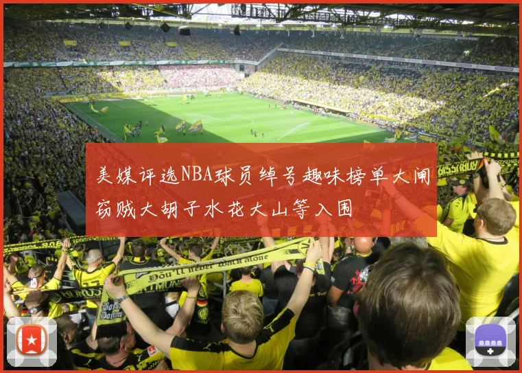 美媒评选NBA球员绰号趣味榜单大闸窃贼大胡子水花大山等入围